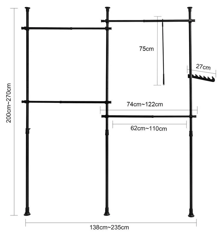 Télescope Porte-manteaux KLS03-SCH 8 Télescope Porte-manteaux KLS03-SCH – Image 6