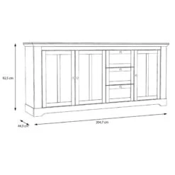 Buffet 204cm 3 Portes 3 Tiroirs - ANGELE -Promos Meubles Boutique 00209f7b51184391bef80f69d50ecac1