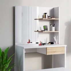 Coiffeuse Dekos Blanc Avec Banc -Promos Meubles Boutique 0704d360b69743559638ce713d9c6d59