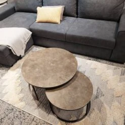 Table Basse Gigogne Céramique Gris - OXY -Promos Meubles Boutique 0777f5d80bae40f4b822e6c6ab794254