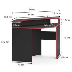 Bureau D'angle Kron Noir/rouge 13 Bureau D'angle Kron Noir/rouge -Promos Meubles Boutique 0a614cd23a8b45699158e4176ff8c6d6
