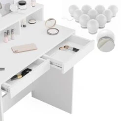 Coiffeuse Ania Blanche Avec LED -Promos Meubles Boutique 0a98775a39c7492f84d5450e3a703fbe