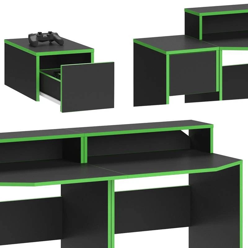 Bureau Ordinateur Kron Noir/Vert Set 8 8 Bureau Ordinateur Kron Noir/Vert Set 8 – Image 6