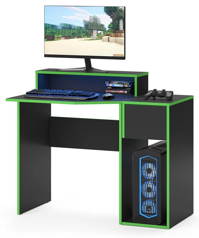 Bureau Ordinateur Kron Noir/Vert Set 7 6 Bureau Ordinateur Kron Noir/Vert Set 7 – Image 4