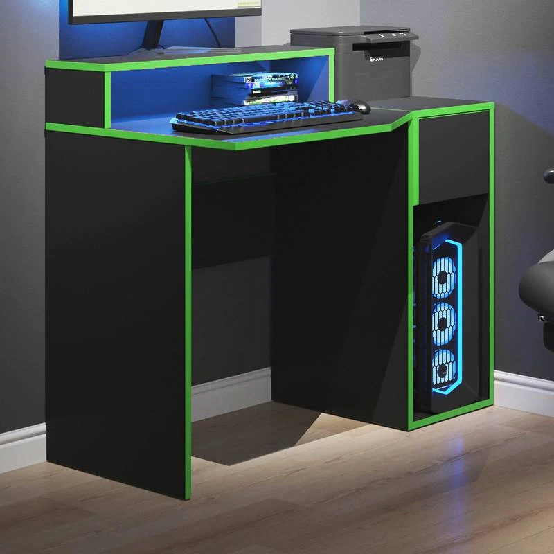 Bureau Ordinateur Kron Noir/Vert Set 7 5 Bureau Ordinateur Kron Noir/Vert Set 7 – Image 3