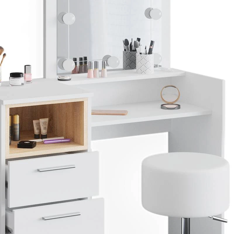 Coiffeuse Beatrice Blanc/sonoma (3 él.) 7 Coiffeuse Beatrice Blanc/sonoma (3 él.) – Image 5
