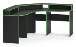 Bureau Ordinateur Kron Noir/vert Set 1
