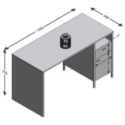 Bureau Industriel 1 Porte 1 Tiroir Loft 23 Bureau Industriel 1 Porte 1 Tiroir Loft -Promos Meubles Boutique 1000285721 210820 08330500023 SKETCH DETAILS P000000001000285721 sketch