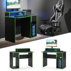 Bureau Ordinateur Kron Noir/Vert Set 7 13 Bureau Ordinateur Kron Noir/Vert Set 7 -Promos Meubles Boutique 120175a7b59d45f2bae717903e7e8122
