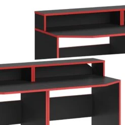 Bureau Ordinateur Kron Noir/rouge Set 4 -Promos Meubles Boutique 1759edb422b442909b76d647621911d3