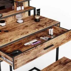 Coiffeuse Fyrk Avec Banc Et LED -Promos Meubles Boutique 1b6bba383d5b4442a3756eeebf58cc59