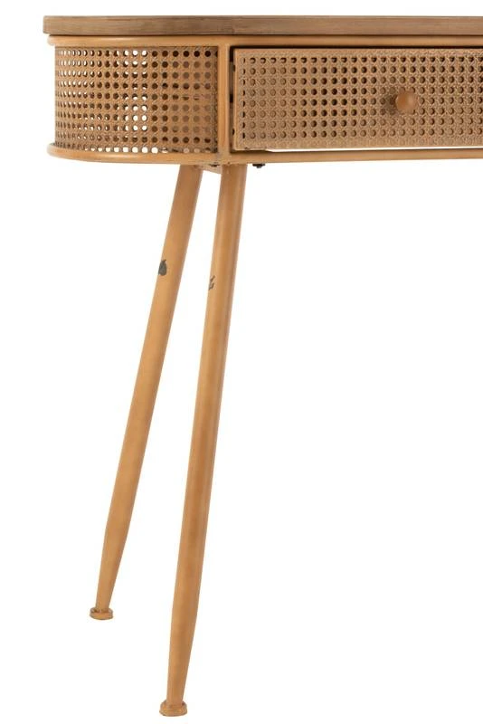 Console 2 Tiroirs Métal/bois Marron 8 Console 2 Tiroirs Métal/bois Marron – Image 6