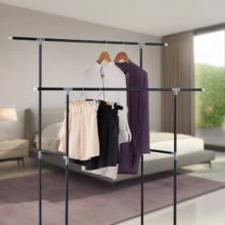 Portant à Vêtements Double En Métal -Promos Meubles Boutique 20c93761e0cc464db15c045de51c1995