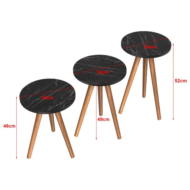 Set De 3 Tables D'appoint Snede Rondes 12 Set De 3 Tables D'appoint Snede Rondes – Image 10
