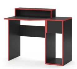Bureau Ordinateur Kron Noir/rouge Set 7