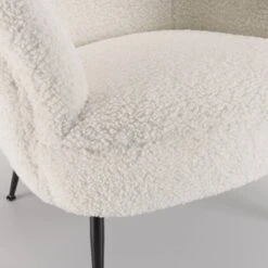 Fauteuil Cosy Tissu Bouclette Blanc -Promos Meubles Boutique 242aa74f1efe479aa3ed472c2440242e