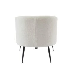 Fauteuil TOMMY En Tissu Bouclette Blanc -Promos Meubles Boutique 261c4741b5d3478cad29be2a03b021cc