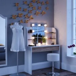 Coiffeuse Charlotte Avec Tabouret Et LED -Promos Meubles Boutique 2663e83605d04c41895778da690058de