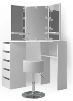 Coiffeuse D'angle Arielle Avec Tabouret