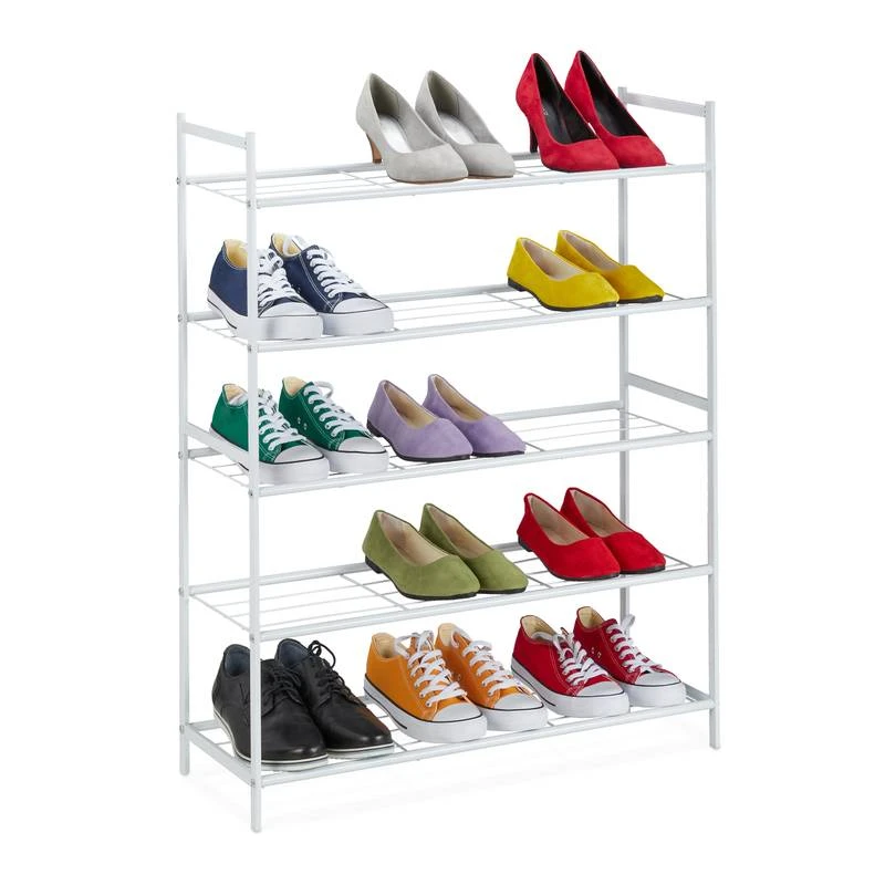 Étagère à Chaussures En Métal 5 Niveaux 3 Étagère à Chaussures En Métal 5 Niveaux