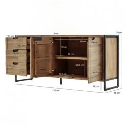 Buffet 170cm 3 Tiroirs 2 Portes Acacia -Promos Meubles Boutique 2d88fb9dcd5c47b1b7f99bdb0a3a45c7