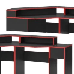 Bureau Ordinateur Kron Noir/rouge Set 6 -Promos Meubles Boutique 307a3d8cc60f4cfcb818fbd2337c11c7
