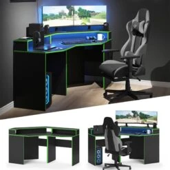 Bureau Ordinateur Kron Noir/Vert Set 5 -Promos Meubles Boutique 324c535ddcd6448aaee5d7d742e57df8