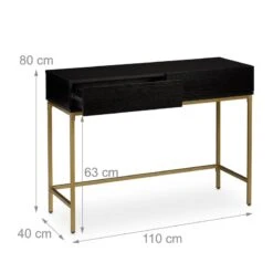 Table De Console Doré Noir -Promos Meubles Boutique 378eb26a82aa48eaafe0515cab151121