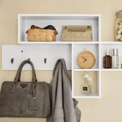 Porte-manteau Étagère Murale FHK17-W -Promos Meubles Boutique 3a2b5f5a1ee74ef5b1298ed999e30a6b