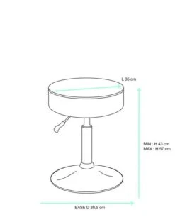 KAYELLES Tabouret Hauteur Réglable YU -Promos Meubles Boutique 3ad4b073421f4c55885a5f7775d753bf