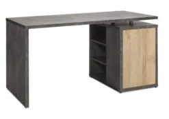 Bureau 140 Cm En Bois Marron Et Gris