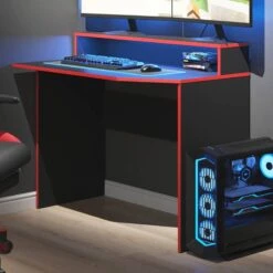 Bureau Ordinateur Kron Noir/rouge Long 11 Bureau Ordinateur Kron Noir/rouge Long -Promos Meubles Boutique 43fbc515cfa04499a880e20bd20ccf75