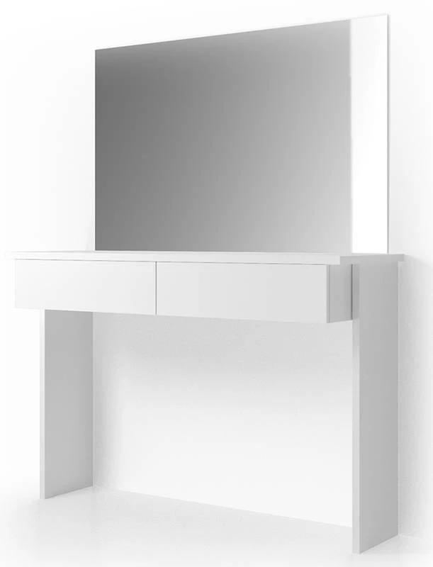 Coiffeuse Azur Blanc Brillant & Miroir 3 Coiffeuse Azur Blanc Brillant & Miroir