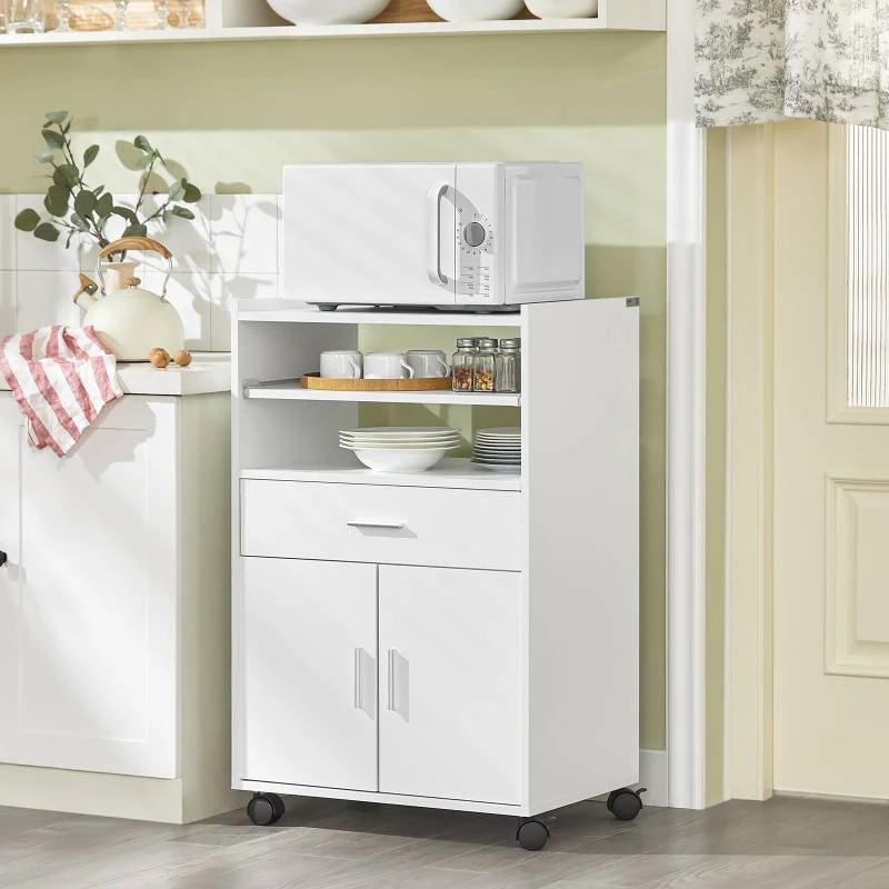 Desserte Micro-onde à Roulettes FSB09-W 5 Desserte Micro-onde à Roulettes FSB09-W – Image 3