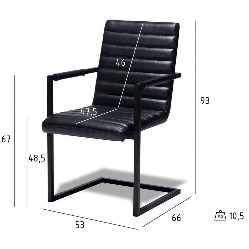 Chaises à Accoudoirs Fanny Noir Lot De 2 10 Chaises à Accoudoirs Fanny Noir Lot De 2 – Image 8