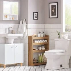 Étagère Roulettes NSR01-W -Promos Meubles Boutique 4d0d1740f2724883acd9de178cebc386