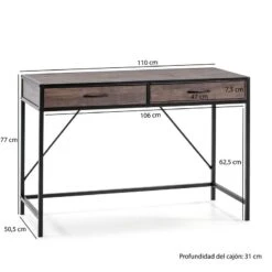 Bureau Tulum 2 Rayons, 110 Cm -Promos Meubles Boutique 4e34fb096da84a4c87f2f6ae4e6a8a11