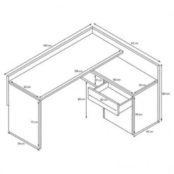 Bureau Angle Blanc Décor Béton Gris -Promos Meubles Boutique 50984127afa34497874bac142dbe1478
