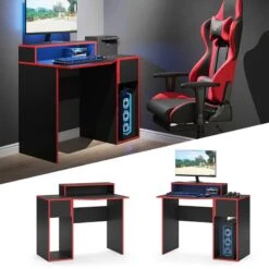 Bureau Ordinateur Kron Noir/rouge Set 7 -Promos Meubles Boutique 50ea6d1c497e4b0d9a68ba76ef7f6d12