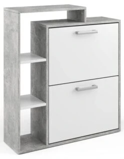 Meuble à Chaussures Orlando Blanc/béton