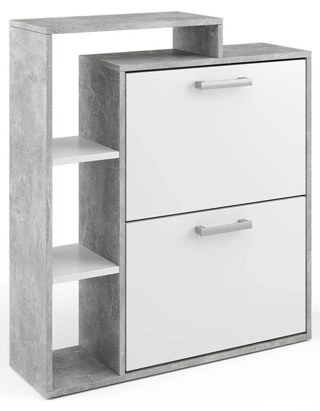 Meuble à Chaussures Orlando Blanc/béton 3 Meuble à Chaussures Orlando Blanc/béton