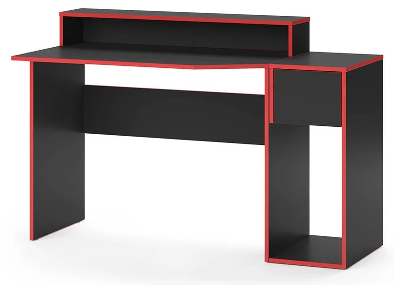 Bureau Ordinateur Kron Noir/rouge Set 2 3 Bureau Ordinateur Kron Noir/rouge Set 2