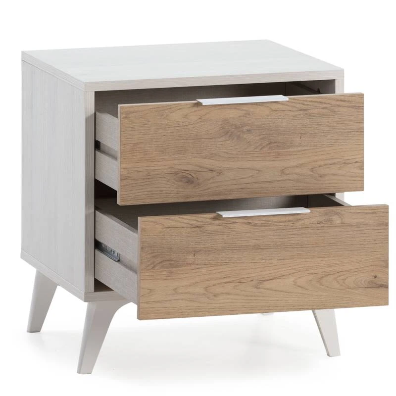 Table Chevet Koln 2 Tiroirs, Noire/Bois 11 Table Chevet Koln 2 Tiroirs, Noire/Bois – Image 9