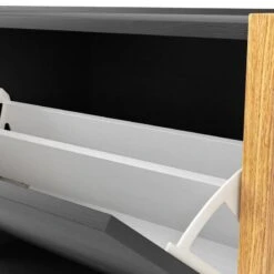 Meuble à Chaussures En Bois Gris Foncé -Promos Meubles Boutique 594ec867371b4dae97af58bebf8b082a