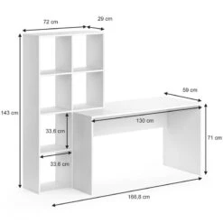 Bureau Mara Blanc Avec étagère -Promos Meubles Boutique 5a2beb88353548cc9ad18f1824dedfb8
