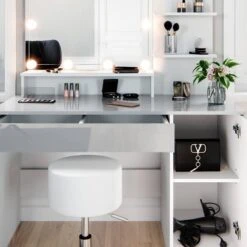 Coiffeuse Elisa Avec Tabouret Et LED -Promos Meubles Boutique 5c46d1532f384faaa670601399911058