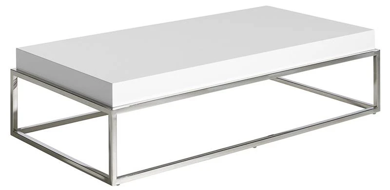 Table Basse En Bois Blanc Et Acier 3 Table Basse En Bois Blanc Et Acier