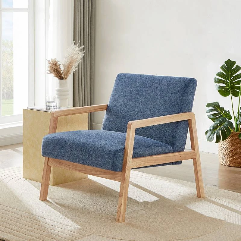 Fauteuil BONIFACIO En Tissu Bleu 4 Fauteuil BONIFACIO En Tissu Bleu – Image 2