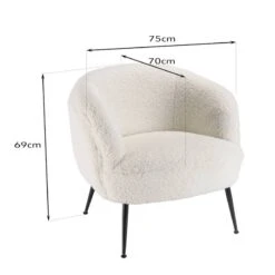Fauteuil Cosy Tissu Bouclette Blanc -Promos Meubles Boutique 6255f0657fee4e80850af1aa9efa98d3