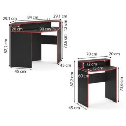Bureau Ordinateur Kron Noir/rouge Set 5 13 Bureau Ordinateur Kron Noir/rouge Set 5 -Promos Meubles Boutique 68352463d5d54847ab721be5d447f382